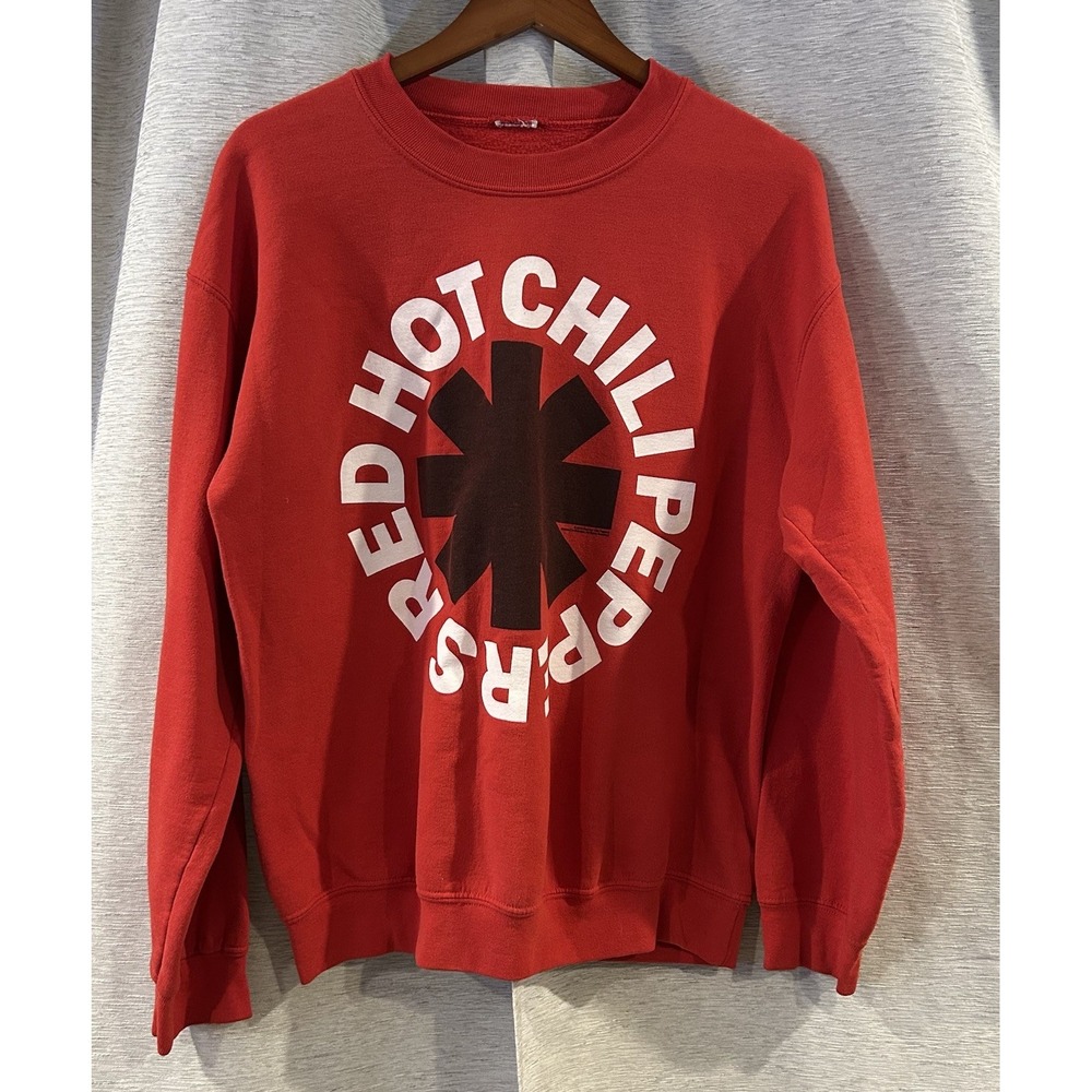 Vintage 2012 Red Hot Chili Peppers Spell Out Sweatshirt Red Bravado Boxy‎
